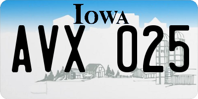 IA license plate AVX025