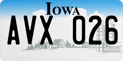 IA license plate AVX026