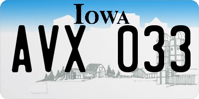 IA license plate AVX033