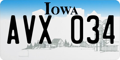 IA license plate AVX034