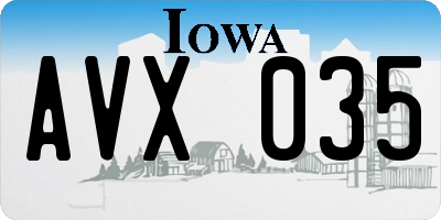 IA license plate AVX035