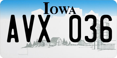 IA license plate AVX036