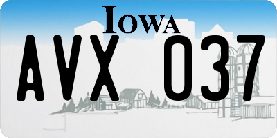 IA license plate AVX037