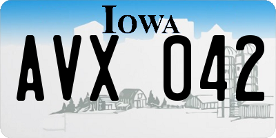 IA license plate AVX042