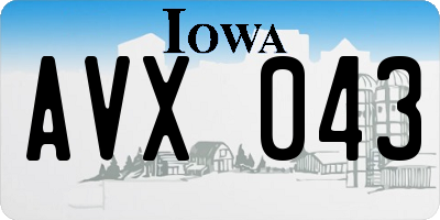 IA license plate AVX043