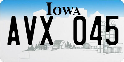 IA license plate AVX045