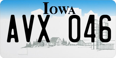 IA license plate AVX046