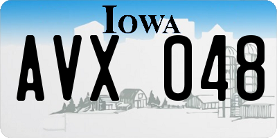 IA license plate AVX048