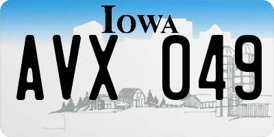 IA license plate AVX049