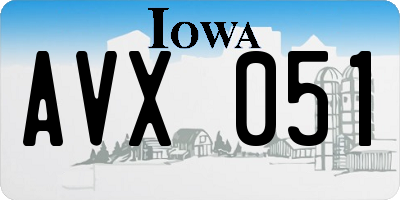 IA license plate AVX051