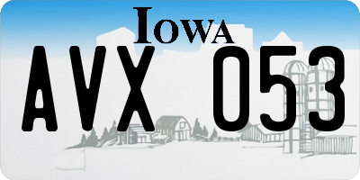 IA license plate AVX053