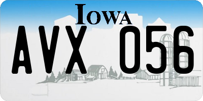 IA license plate AVX056