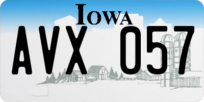 IA license plate AVX057