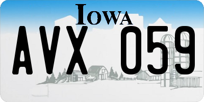IA license plate AVX059