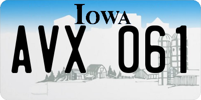 IA license plate AVX061