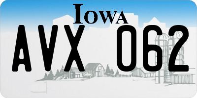 IA license plate AVX062
