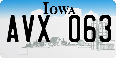 IA license plate AVX063