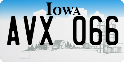 IA license plate AVX066