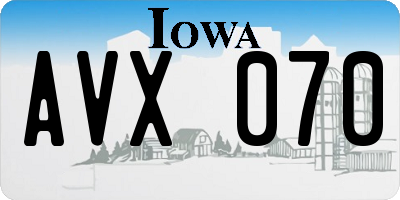 IA license plate AVX070