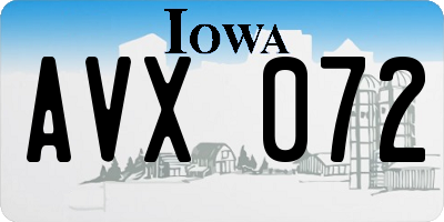 IA license plate AVX072