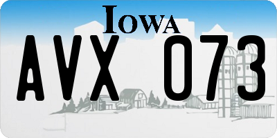 IA license plate AVX073