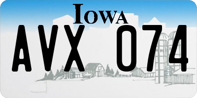 IA license plate AVX074