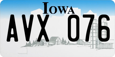 IA license plate AVX076