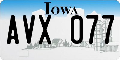 IA license plate AVX077