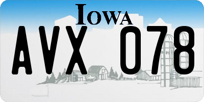 IA license plate AVX078
