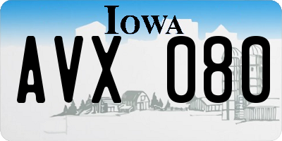 IA license plate AVX080