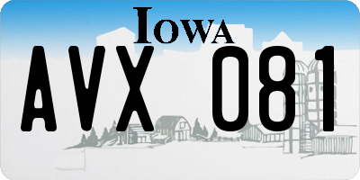 IA license plate AVX081