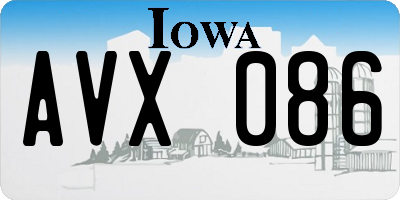 IA license plate AVX086