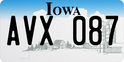 IA license plate AVX087