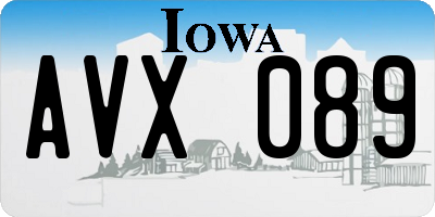 IA license plate AVX089