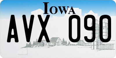 IA license plate AVX090