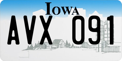IA license plate AVX091