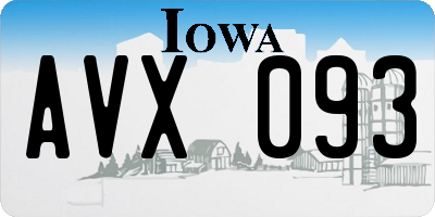 IA license plate AVX093