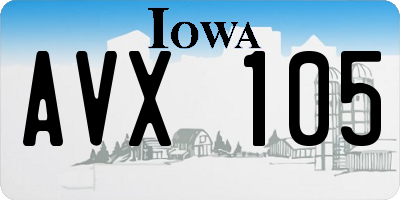IA license plate AVX105