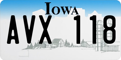 IA license plate AVX118