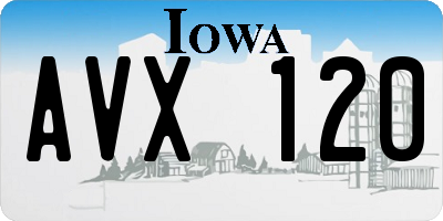 IA license plate AVX120