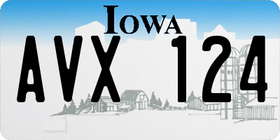 IA license plate AVX124