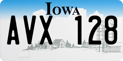 IA license plate AVX128