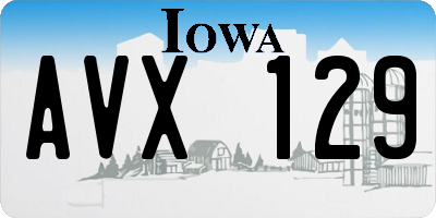 IA license plate AVX129