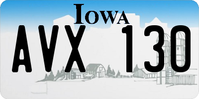IA license plate AVX130
