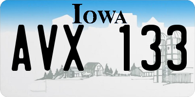 IA license plate AVX133