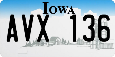 IA license plate AVX136