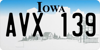 IA license plate AVX139