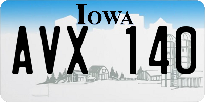 IA license plate AVX140