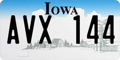 IA license plate AVX144