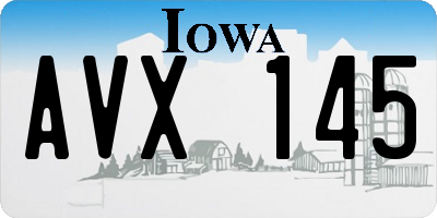 IA license plate AVX145
